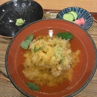 てんぷら 天翔 - 天茶(エビのかき揚げ)
