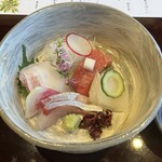 日本料理 桃山 - お造り（マグロ、たい、はまち）