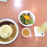NICO CAFE - ハーフ＆ハーフチーズがけカレー（サラダ，スープ，ドリンク付き）