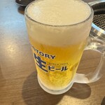 川崎焼肉 肉小僧 はなれ - キンキンの生ビール、以降、都度グラス交換です♪