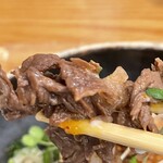 うどん日和 - 肉盛り温ぶっかけうどん