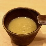 おかめ寿司 - 新牛蒡と新玉葱、人参の擦り流し。野菜が苦手なラッコもこれなら喜んでいただきます