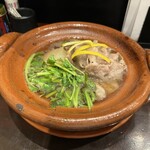 酒亭 田中 - 源助大根と仙台芹と近江牛の小鍋（酒亭 田中）2024.11