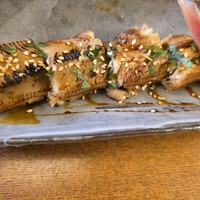 そば会席 立会川 吉田家 - 焼き穴子と胡瓜