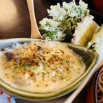 胡々里庵 - 胡々里膳の小鉢と天ぷら