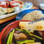 胡々里庵 - 鴨せいろの焼きネギ