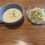 kawa no saki - 新玉ネギのポタージュ、コールスロー