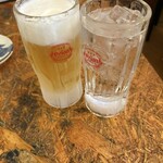 酒のみ屋 魚久 - レモンサワー、生ビール