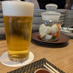 東京チャイニーズ 一凛 - ビール　ピクルス（お口直し）