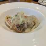 東京チャイニーズ 一凛 - はまぐりと真鱈の発酵唐辛子炒め