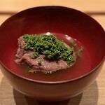 わたなべ - 牛ホホ肉と花山椒　お出汁が美味しい