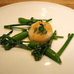 スガハラ - 北海道 野付半島 帆立 + スナップエンドウ + 茎ブロッコリー