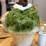 柿葉茶専門店SOUSUKE byほうせき箱 - 濃厚大和抹茶金時氷と別添のラム酒¥1,400特選大和抹茶シロップ+きな粉ミルクシロップ+自家製粒あん（北海道産大納言小豆）+チーズクリーム+献上加賀棒茶シロップ+ミルクシロップ+柿の葉茶ゼリー