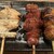 炭焼雷 - 料理写真:串焼き3種（血肝・つくね・ヤゲン）接写