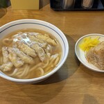 ウエストうどん - ごぼ天うどんとかしわおにぎり（520円＋300円）