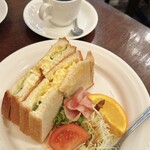 Café Mercado ミサキ - モーニングD(ホットサンド・たまご)+セットドリンク