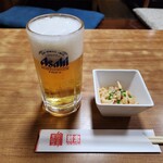 鮒忠 - 生ビール・お通し