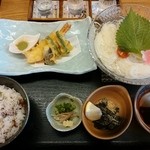 Shunsai Kanon - 140813三輪そうめん　天ぷらセット（混ぜご飯付き）