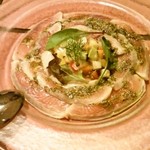 ワイン＆料理 竹八 - カラフトマスのヴィネガー〆香草風味1680円