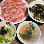 牛角 逆瀬川店 - ファミリーカルビ定食200g¥1738(カルビ専用ごはんに変更小+¥110)