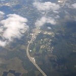 Einstein Brothers Bagels - 上空からデトロイトの街　特にメタルシティーの様相なし