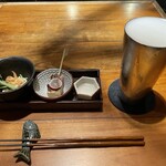 博多メシ 男厨 - 生ビールとお通し