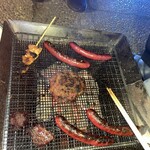 飾菜きの里 あすか - イノシシソーセージとエミューハンバーグも焼きます^^