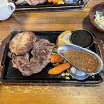 さとうのステーキ - コンボステーキのハンバーグ➕メガネステーキ