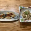 とんかつ かつまる - ちょい飲みセット\1,100の一口 ロースカツ（4個･とんかつソース）鶏皮もやしぽん酢