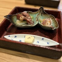 鮨 あさひ - ホタルイカ、白身、クリームチーズ