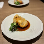 私房菜 吉田 - 国産穴子と茄子のフリット 香港黒酢ソース