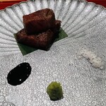 かねと - 福島牛ミスジ　お塩とバルサミコソースで