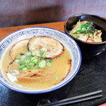 明神そば - 明神そば＋チャーシュー増量、ミニチャーシュー丼