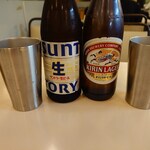 味の古久家 - サントリートリプル生中瓶とキリンクラシックラガー、各600円