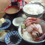 魚萬食堂 - 2010.1冬の刺身定食は脂が乗っていて美味しい