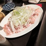 はかた商店 - 豚塩しゃぶしゃぶ、〆はきしめんでした。