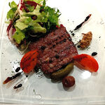 ビストロ　アギャット - 前菜　猪の焼きパテ　山形有機野菜のサラダ添え