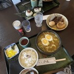 麺乃匠 いづも庵 - 淡路牛すじカレーうどん定食❣️