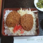 相間川温泉　ふれあい館 - かつはほどよいサイズ。ご飯がたっぷりあり、とっても美味しい。