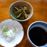 野の花庵 - そばつゆ、薬味、香の物