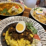 般゜若 PANNYA CAFE CURRY - ○野菜カレー ○イカゲソのビリヤニ○ひよこ豆と羊のキーマ
      