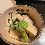 昇月 - 自家製ベーコンと菜の花、筍が美味