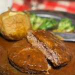 神田グリル - 神田グリル特製ハンバーグ（国産牛100％）　1430円　+　ライス大　350円