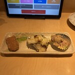 地物産品料理処根ぼっけ - お通し三点盛り580円