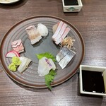 旬魚 たつみ - お造り6点盛り