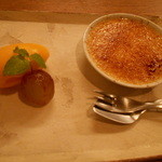 京洛肉料理 いっしん - 宮崎マンゴーのソルベとおしるこのクリームブリュレ