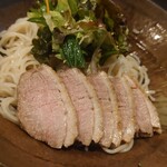 分豊年屋　久の半 - 冷やし鴨南(辛みおろし抜き、白そば)