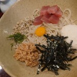 分豊年屋　久の半 - まぐろの２とろのぶっかけ蕎麦(大盛り)