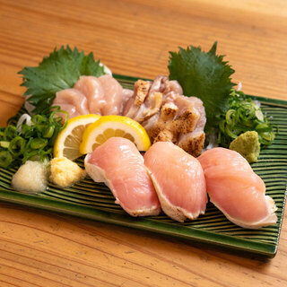 新鮮な鶏のお刺身・握り寿司が大人気！！