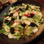 和食　貴山 - 葉唐辛子と湯葉の彩り野菜のサラダ。２０１４年８月